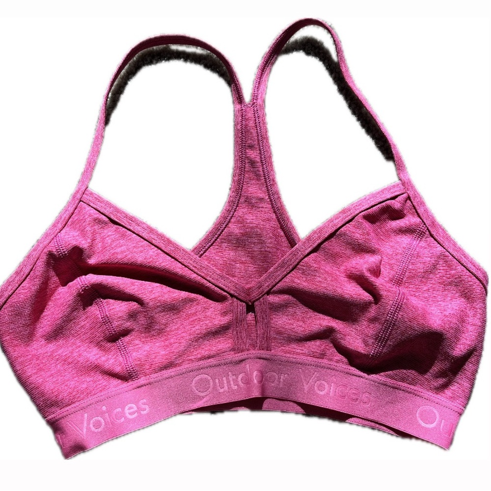 Outdoor Voices Steeplechase Keyhole Bra Pink XS